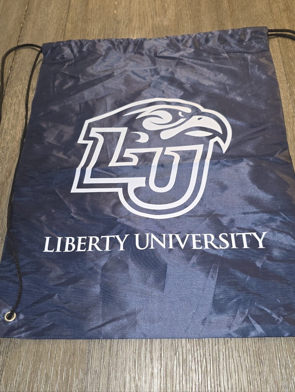 Liberty University Navy Drawstring Backpack Nwot